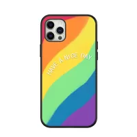 NXE Colorful Series Rainbow Pattern TPU Phone Case for iPhone 12 Pro Max - Purple