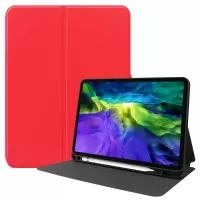 Smart PU Leather Stand Tablet Case with Pen Slot for iPad Pro 11-inch (2020)/(2018) - Red