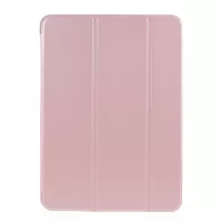 Tablet Shell for iPad Air (2020)/Air (2022) Tri-fold Stand Silicone + Leather Case - Rose Gold