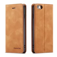 FORWENW Fantasy Series Silky Touch Leather Wallet Stand Case for iPhone 6s/6 - Brown