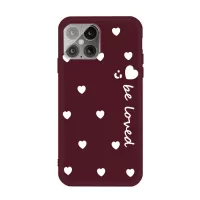 Little Heart Smile Pattern Design TPU Phone Back Case for iPhone 12 mini 5.4 inch - Wine Red