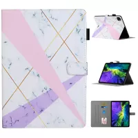 Pattern Printing Leather Card Slots Cover Case for iPad Pro 11-inch (2020)/(2018) - Pink and Purple