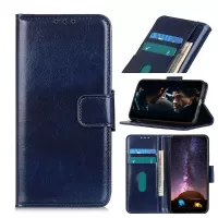 Crazy Horse Leather Unique Cover for iPhone 12 Pro/12 - Blue