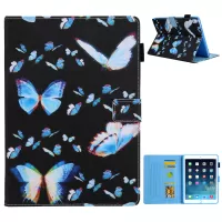 Patterned Leather Stand Smart Case for iPad Air 10.5 inch (2019)/iPad Pro 10.5-inch (2017)/iPad 10.2 (2021)/(2020)/(2019) - Blue Butterfly