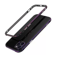 Polar Lights Style Metal Bumper Cover for iPhone 12 mini Camera Lens Ring Protector - Black/Purple