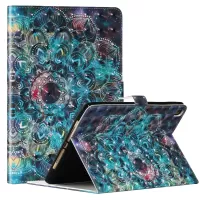 Light Spot Decor Pattern Printing Smart Leather Stand Protective Case for iPad 10.2 (2021)/(2020)/(2019) - Mandala Flower