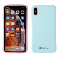 IFACE MALL Macaron Series PC + TPU Hybrid Phone Cover for iPhone XS Max 6.5 inch - Blue/Pink