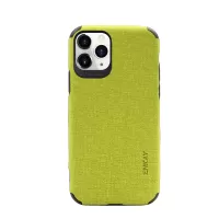 HAT-PRINCE PC-033 Business Series Cloth Texture TPU+PU Leather Phone Case for iPhone 11 Pro Max 6.5-inch - Green