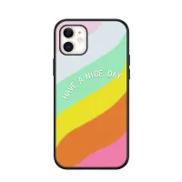 NXE Colorful Series TPU Rainbow Pattern Phone Case for iPhone 12/12 Pro - Pink