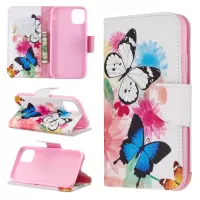 Printing Style Leather Wallet Phone Covering Case for iPhone 11 6.1 inch (2019) - Vivid Butterflies