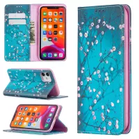 Auto-absorbed TPU + PU Leather Stand Case with Pattern Printing for iPhone 11 6.1 inch - Wintersweet