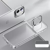 New Style Matte Plastic+TPU Edge Phone Case with Concealed Kickstand for iPhone 12 / 12 Pro - White