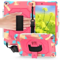 Shockproof PC and Silicone Tablet Case with 360° Swivel Hand Strap for iPad 10.2 (2020)/(2019) - Mix Pink
