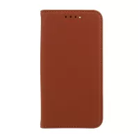 Liquid Silicone Touch with Leather Wallet Stand Case for iPhone 12 mini - Brown