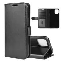 Crazy Horse Wallet Leather Stand Cell Phone Case for iPhone 12 - Black