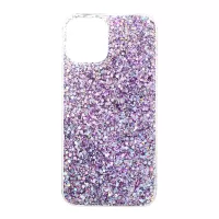 Flash Powder Acrylic+TPU Phone Case for iPhone 12 Pro Max - Purple