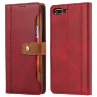 Leather Wallet Stand Protective Shell for iPhone SE (2020)/SE (2022)/8/7 4.7 inch Case - Red