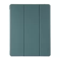 MUTURAL Full Protection PC+TPU + Glass Back Panel Tablet Cover for iPad Pro 12.9-inch (2020) - Blackish Green