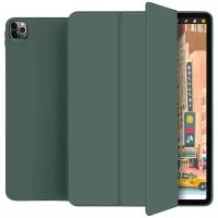 Sleep/Wake Function Smooth-Feeling Tri-fold Stand Leather Case with Pen Slot for iPad Air (2020)/Air (2022) - Green