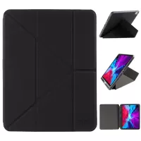 MUTURAL Origami Stand Design Leather Case with Pen Slot for iPad Air (2020)/Air (2022) - Black
