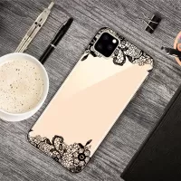 Pattern Printing Clear TPU Cell Phone Cover Case for iPhone 11 Pro 5.8 inch (2019) - Black Flower