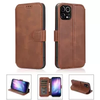 For iPhone 12 Pro Max 6.7-inch Wallet Phone Case Retro Style Leather Stand Phone Protector - Coffee