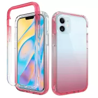 Color Gradient Clear TPU + PC Case for iPhone 12 mini - Red