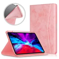 Front Pocket Stand PU Leather Case Tablet Cover with Pen Slot for iPad Air (2020)/Air (2022) - Pink