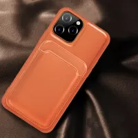 MUTURAL YALAN Series PU Leather+TPU Phone Case with Magnetic Card Holder for iPhone 12 - Orange
