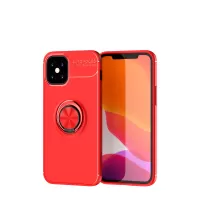 LENUO with Finger Ring Kickstand TPU Case [Built-in Magnetic Metal Sheet] for iPhone 12 mini - Red
