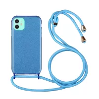 Glitter Powder Design Soft TPU Phone Case with Multi-function Strap for iPhone 11 - Blue