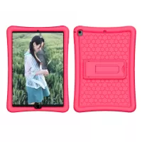 Shockproof Silicone Protector Case with Kickstand for iPad 9.7-inch (2018) - Rose