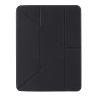 MUTURAL Pen Slot Design Origami Stand Leather Case for iPad Pro 11-inch (2018)/(2020) - Black