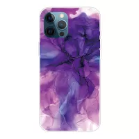 For iPhone 12/12 Pro Clear TPU Marble Pattern Printing Protector Cover - Style J