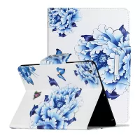 Pattern Printing Wallet Leather Stand Case for iPad 4/3/2 - Blue Flowers