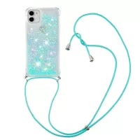 Dynamic Quicksand TPU Shockproof Cell Phone Protective Shell Cover with Lanyard for iPhone 11 6.1 inch - Baby Blue