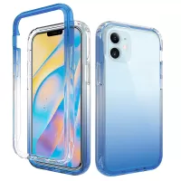 Gradient Color Clear TPU + PC Case for iPhone 12/12 Pro - Blue