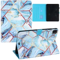 Shockproof Electroplating Marble Pattern Protective Tablet Case for iPad Pro 11-inch (2020)/(2018)/Air (2020)/Air (2022) - Blue/Gold/White