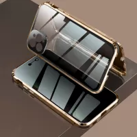 Four Corner Anti-Fall + Lock Installation + Double Side Tempered Glass + Lens Cover Case Anti-peep Function for iPhone 11 Pro - Gold