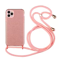 Multi-function Strap Soft TPU Phone Case with Glitter Powder Design for iPhone 11 Pro Max - Pink