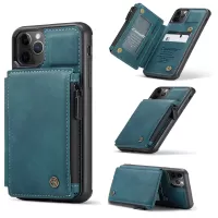 CASEME C20 with Zipper Pocket PU Leather Coated TPU Shell for iPhone 11 Pro Max - Blue