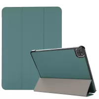 PU Leather Tri-fold Stand Shell for iPad Air (2020)/Air (2022) Protector Tablet Case - Dark Green