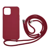 Soft TPU Case with Multi-function Lanyard for iPhone 12 Pro Max Phone Cover - Red