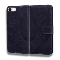 Imprinted Tiger Pattern Stand Leather Wallet Case for iPhone SE (2020)/8/7 4.7 inch/SE (2022) - Black