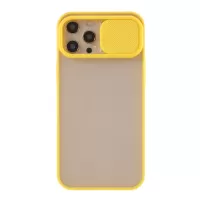 Matte PC + TPU Hybric Case with Slide Camera Cover for iPhone 12 Pro Max - Yellow