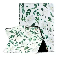 Pattern Printing Smart Leather Stand Case for iPad 9.7-inch (2018) / 9.7-inch (2017) / Air 2 / Air (2013) - White Flowers