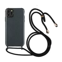 Glitter Powder + Soft TPU Phone Case with Adjustable Strap for iPhone 11 Pro - Black