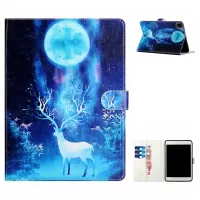 Cute Pattern Printing Leather Wallet Stand Cover Case for iPad Air (2020)/Air (2022) - Deer and Moon