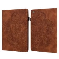 Leather Tablet Protective Shell with Peacock Flower Pattern Imprinting for iPad mini 4/(2019) 7.9 inch - Brown