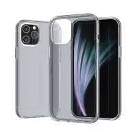 Anti-fingerprint Clear PC+TPU Hybrid Phone Cover for iPhone 12 Pro Max 6.7 inch - Grey